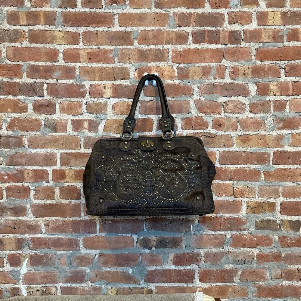 Isabella Fiore Aldic Ging Large Pony Hair Shoulder Satchel Bag